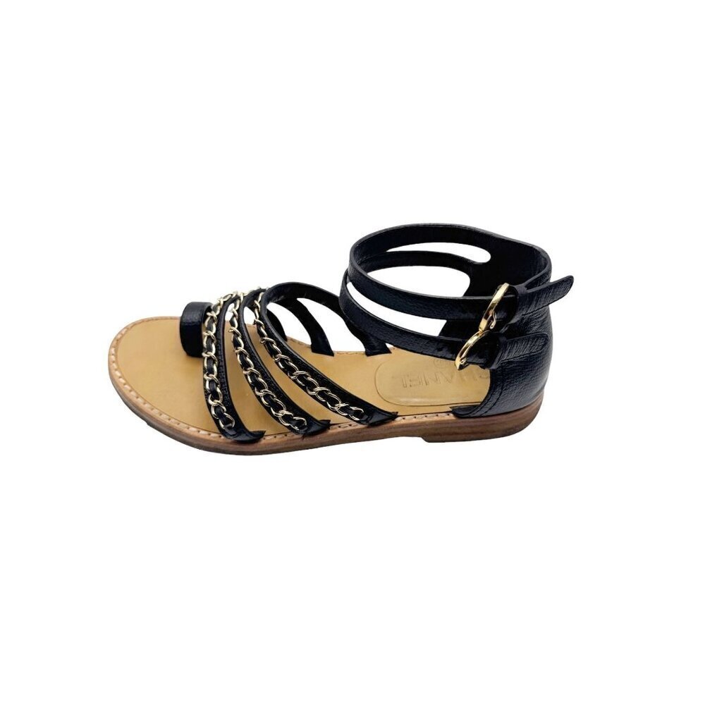 Chanel Sandals SS2016 Karl Lagerfeld  Black Chain Strap EU 37C - Picture 2 of 9